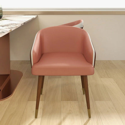 Mid-Century Modern Dining Chair Single Arm Chair Upholstered Leath-Aire - Homary