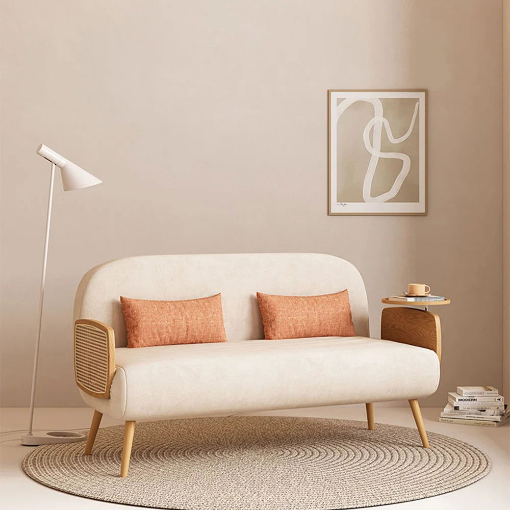 Mid-Century Modern Rattan Daybed Full Sofa Bed Convertible Sleeper Lounge Chair Folding - 