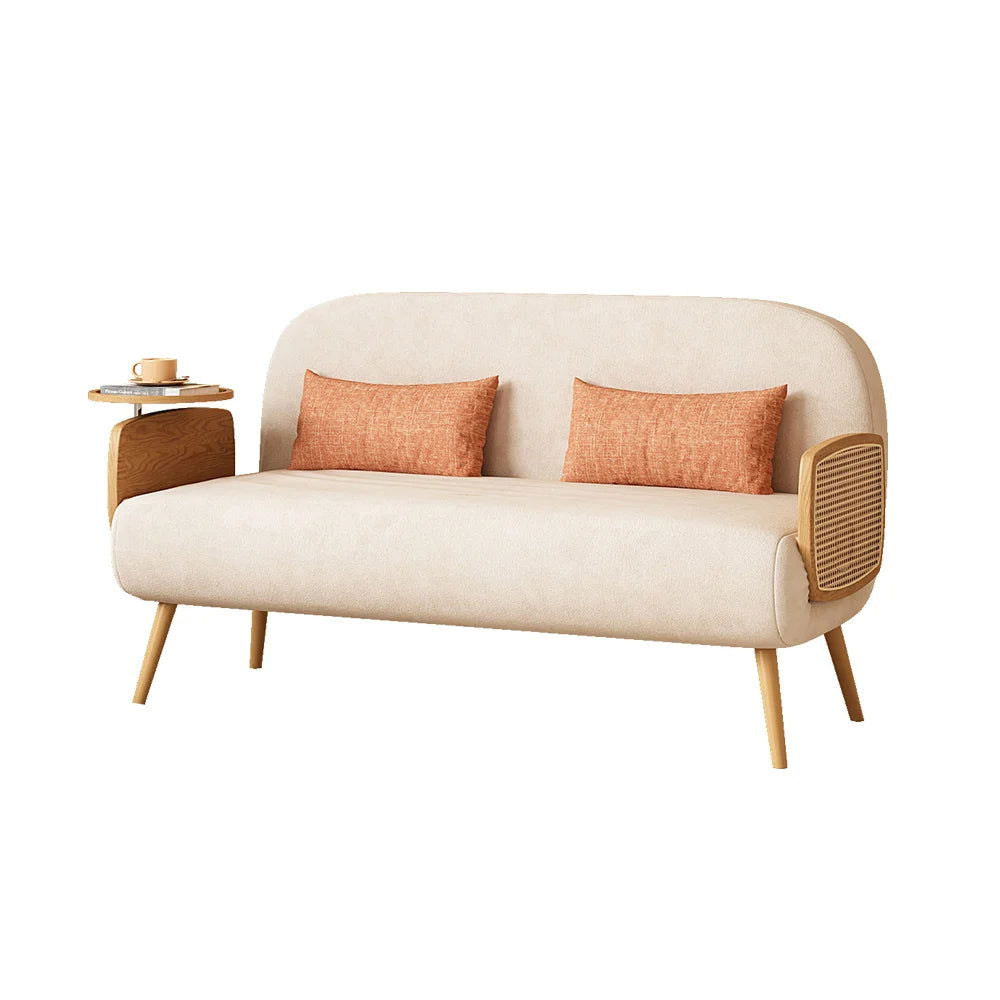 Mid-Century Modern Rattan Daybed Full Sofa Bed Convertible Sleeper Lounge Chair Folding - 