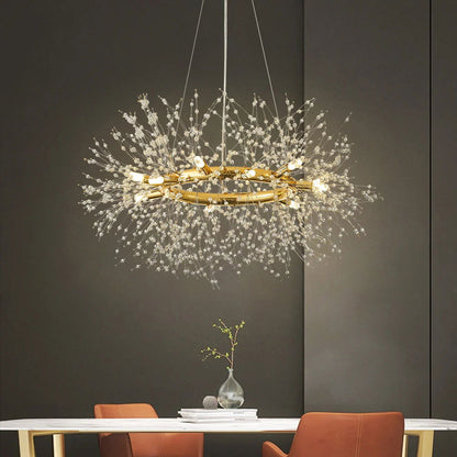 Mid Century Modern 12-Light Crystal Firework Sputnik Chandelier Pendant Ceiling Light - 