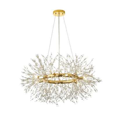 Mid Century Modern 12-Light Crystal Firework Sputnik Chandelier Pendant Ceiling Light - 