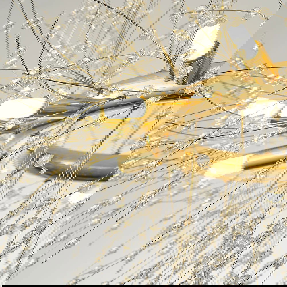 Mid Century Modern 12-Light Crystal Firework Sputnik Chandelier Pendant Ceiling Light - 