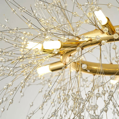 Mid Century Modern 12-Light Crystal Firework Sputnik Chandelier Pendant Ceiling Light - 