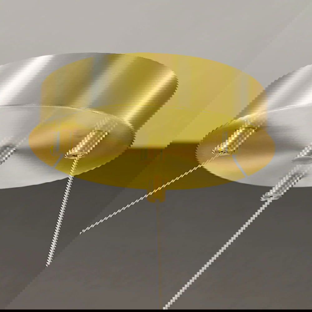 Miglobe Gold 6-Light Glass Globe LED Chandelier with Adjustable Cable - 