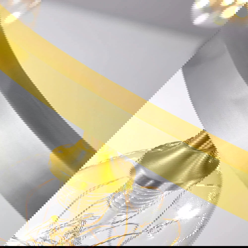 Miglobe Gold 6-Light Glass Globe LED Chandelier with Adjustable Cable - Homary