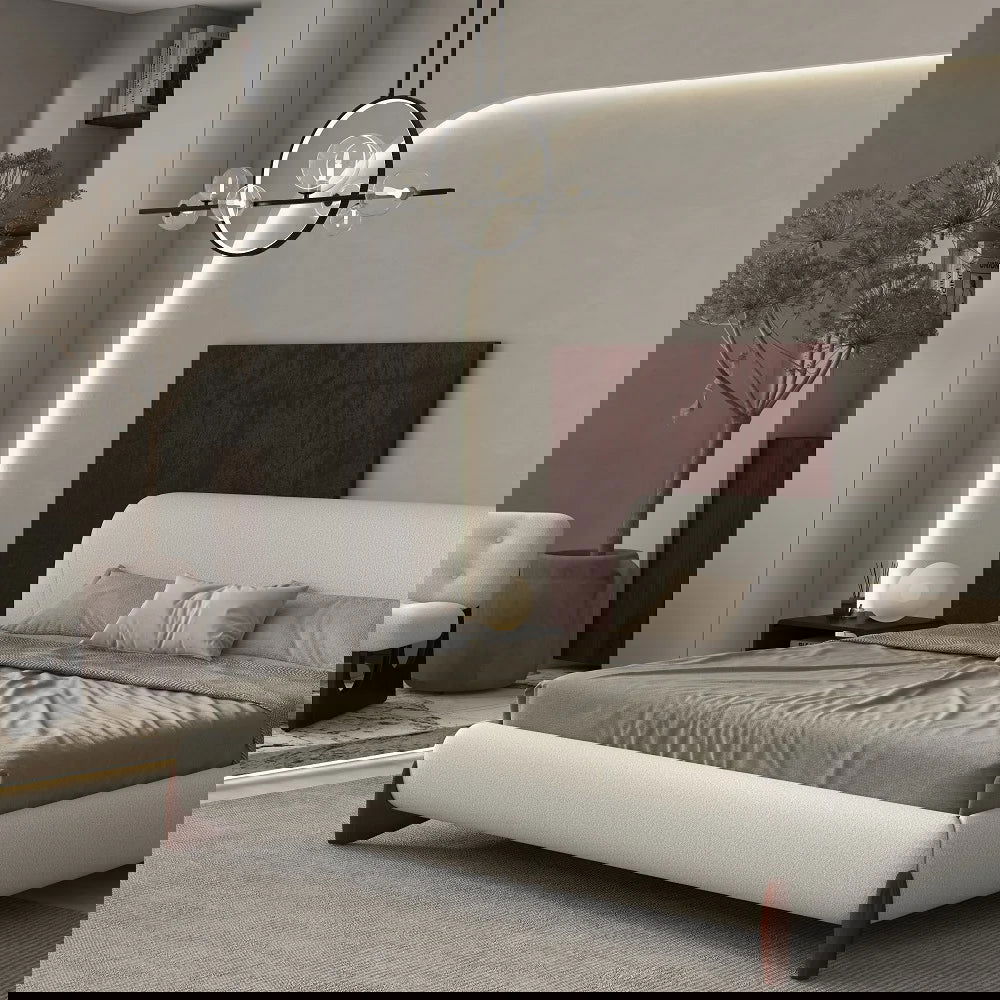 Minimalist 7-Light Glass Globe Shade Black Kitchen Island Light for Dining Room - 