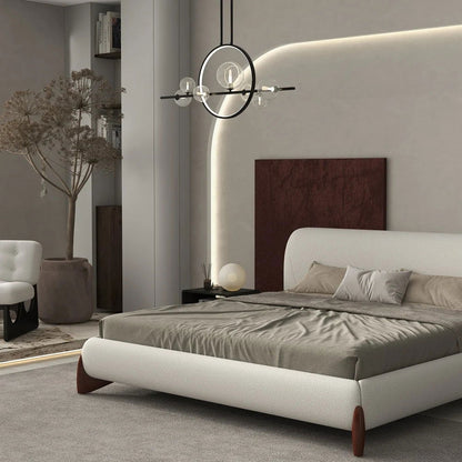 Minimalist 7-Light Glass Globe Shade Black Kitchen Island Light for Dining Room - 