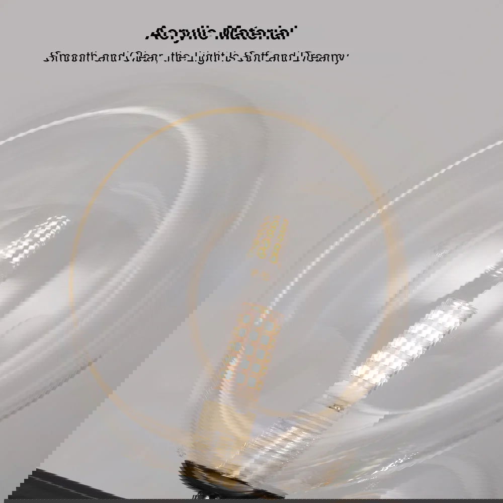 Minimalist 7-Light Glass Globe Shade Black Kitchen Island Light for Dining Room - 