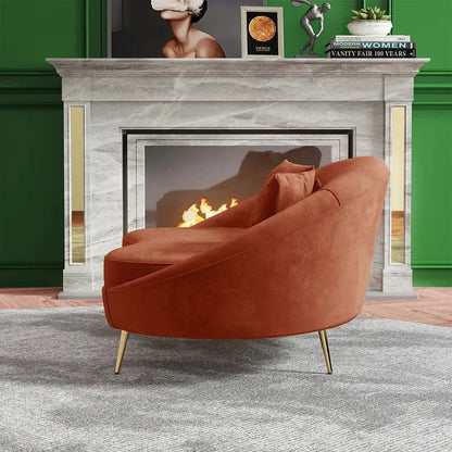 Modern 1600mm Bronze Velvet Curved Sofa Toss Pillow Included - 