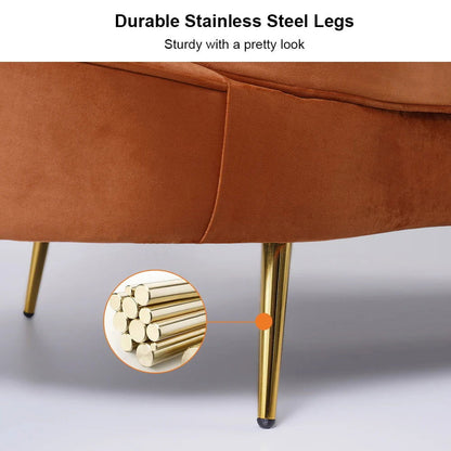 Modern 1600mm Bronze Velvet Curved Sofa Toss Pillow Included - 