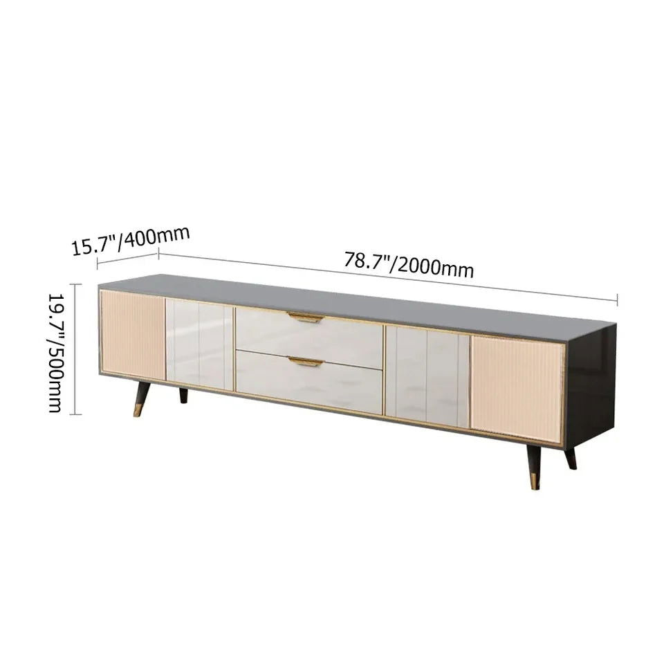Modern 2000mm TV Stand TV Console with Drawers Line Media Console with Doors - 