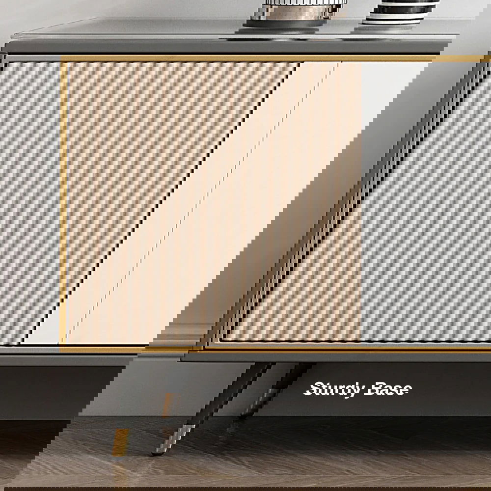 Modern 2000mm TV Stand TV Console with Drawers Line Media Console with Doors - Homary