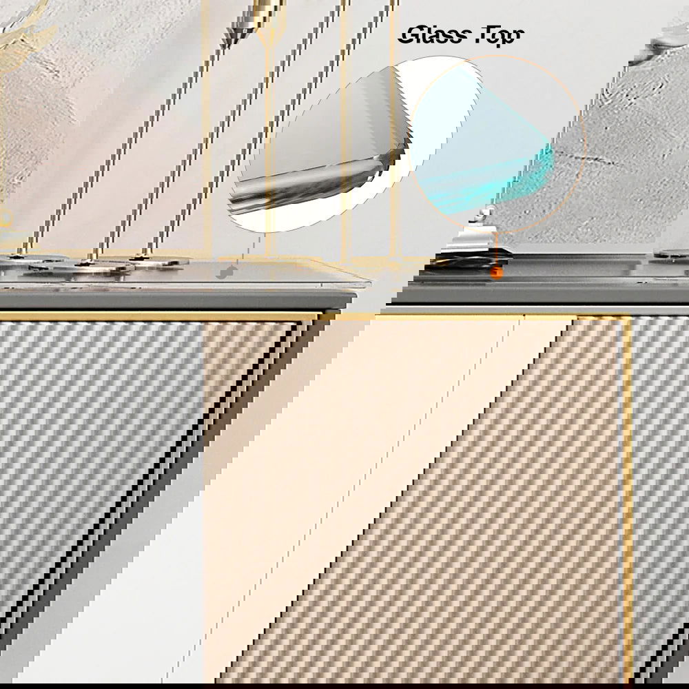 Modern 2000mm TV Stand TV Console with Drawers Line Media Console with Doors - Homary