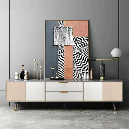 Modern 2000mm TV Stand TV Console with Drawers Line Media Console with Doors - Homary