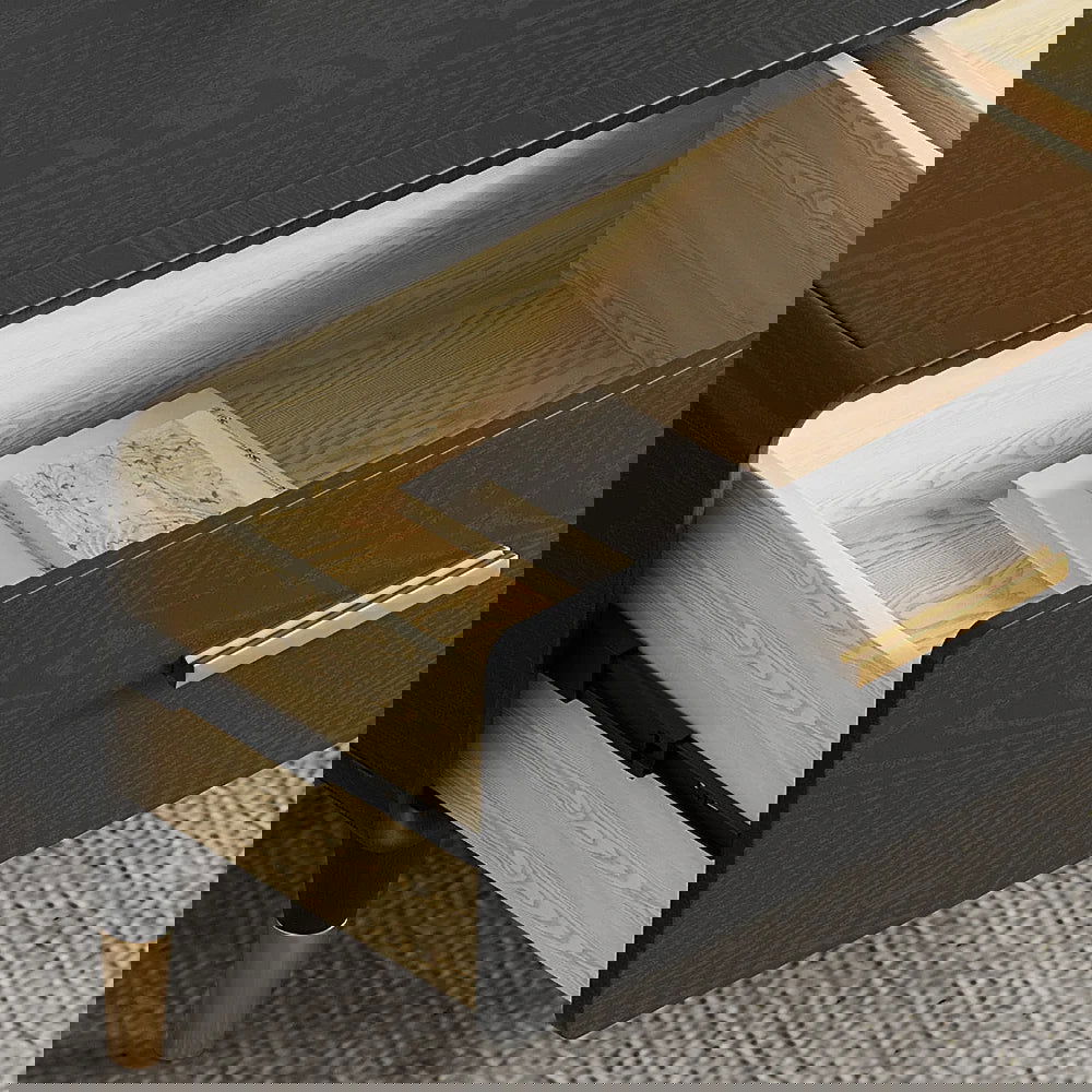 Modern 63 Inch Black TV Stand Rectangle Media Stand Wood TV Console with 3 Drawers - Homary