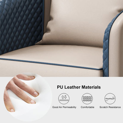 Modern Accent Chair Tufted Upholstered PU Leather Accent Chair in Gold - 