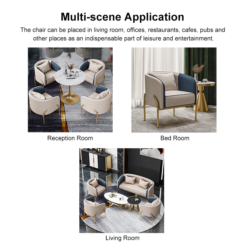 Modern Accent Chair Tufted Upholstered PU Leather Accent Chair in Gold - 