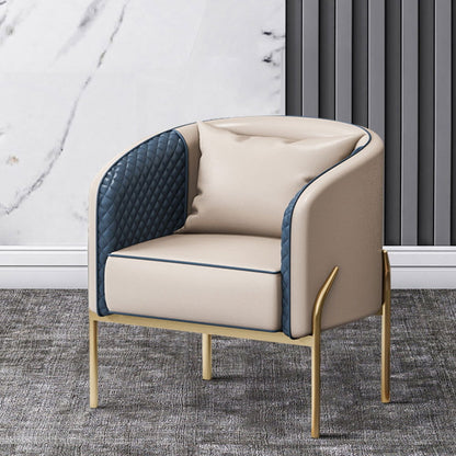Modern Accent Chair Tufted Upholstered PU Leather Accent Chair in Gold - Homary