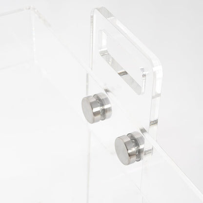 Modern Acrylic Rolling Bar Cart End Table with Handles - 