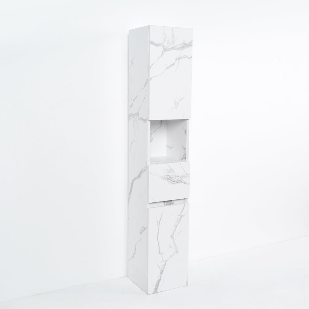 Modern Bathroom Cabinet with Drawers Wall Mounted Bathroom Cabinet with Doors with Shelf- White - 