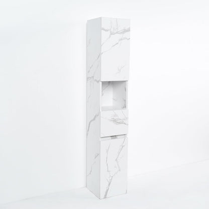 Modern Bathroom Cabinet with Drawers Wall Mounted Bathroom Cabinet with Doors with Shelf- White - 