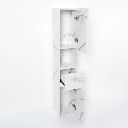 Modern Bathroom Cabinet with Drawers Wall Mounted Bathroom Cabinet with Doors with Shelf- White - 