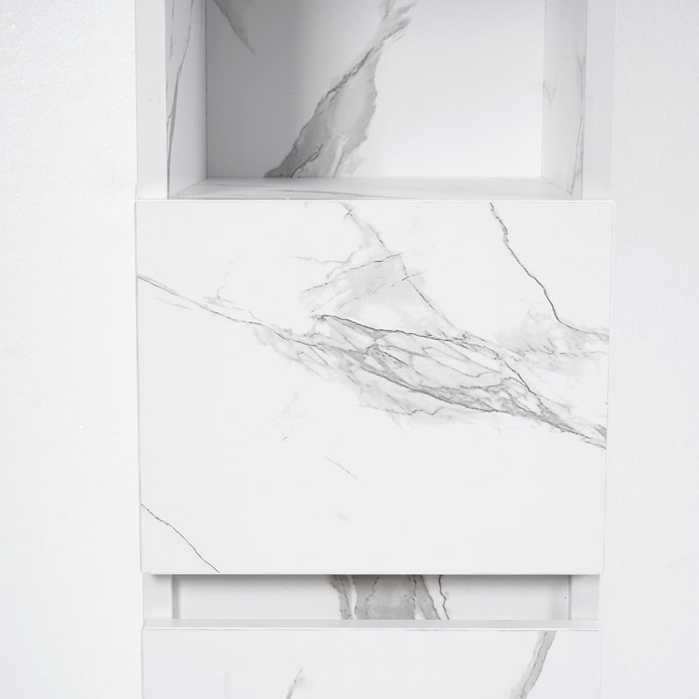 Modern Bathroom Cabinet with Drawers Wall Mounted Bathroom Cabinet with Doors with Shelf- White - 