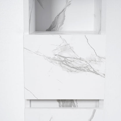 Modern Bathroom Cabinet with Drawers Wall Mounted Bathroom Cabinet with Doors with Shelf- White - 