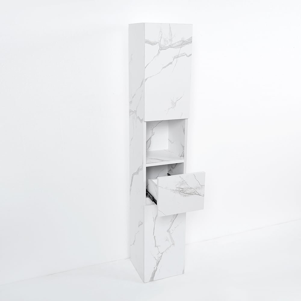 Modern Bathroom Cabinet with Drawers Wall Mounted Bathroom Cabinet with Doors with Shelf- White - 