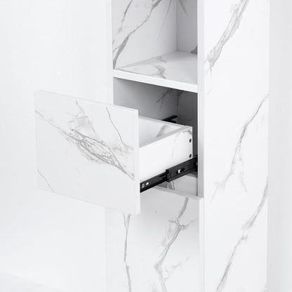 Modern Bathroom Cabinet with Drawers Wall Mounted Bathroom Cabinet with Doors with Shelf- White - 