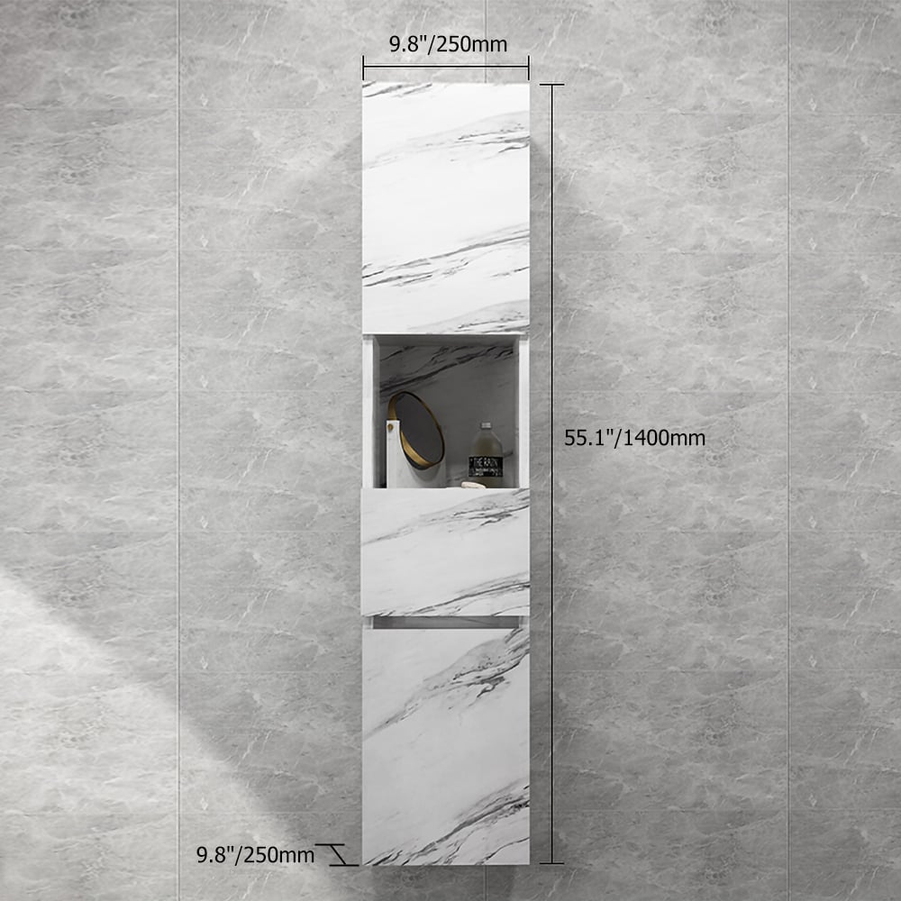 Modern Bathroom Cabinet with Drawers Wall Mounted Bathroom Cabinet with Doors with Shelf- White - 