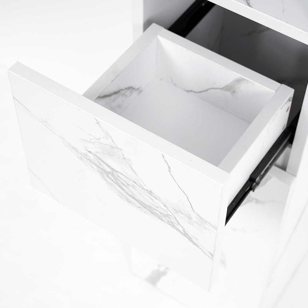 Modern Bathroom Cabinet with Drawers Wall Mounted Bathroom Cabinet with Doors with Shelf- White - 