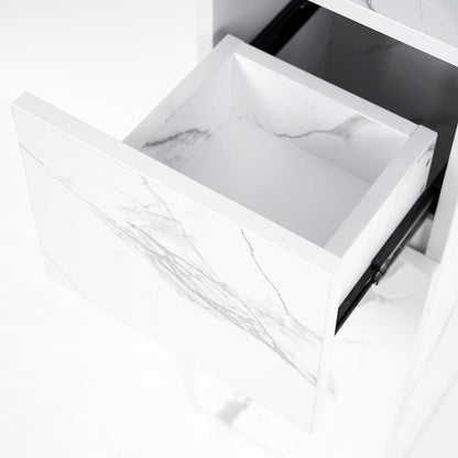 Modern Bathroom Cabinet with Drawers Wall Mounted Bathroom Cabinet with Doors with Shelf- White - 