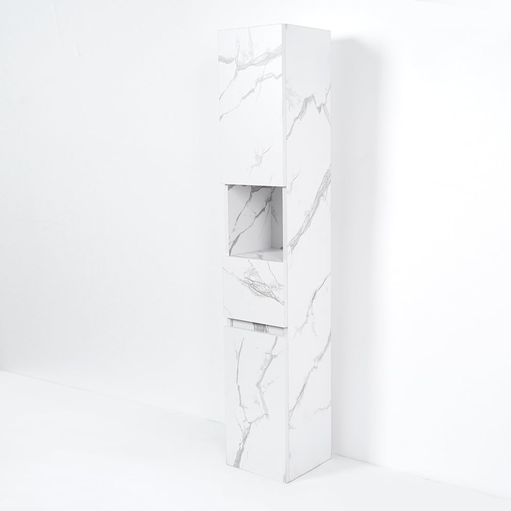 Modern Bathroom Cabinet with Drawers Wall Mounted Bathroom Cabinet with Doors with Shelf- White - 