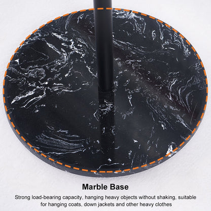 Modern Black Coat Stand Hallway Coat Hanger with Button Hooks - 