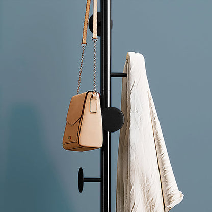 Modern Black Coat Stand Hallway Coat Hanger with Button Hooks - Homary