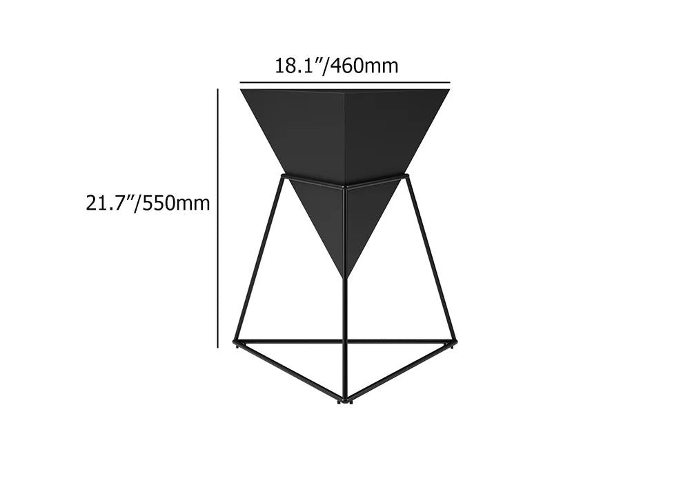 Modern Black Geometric Wood End Table Accent Side Table - Homary