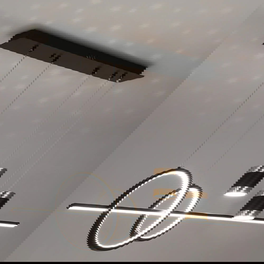 Modern Black Kitchen Island light Geometric Starry Hanging Light - 