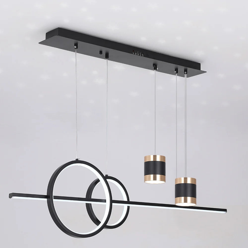 Modern Black Kitchen Island light Geometric Starry Hanging Light - 