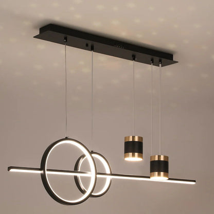 Modern Black Kitchen Island light Geometric Starry Hanging Light - 