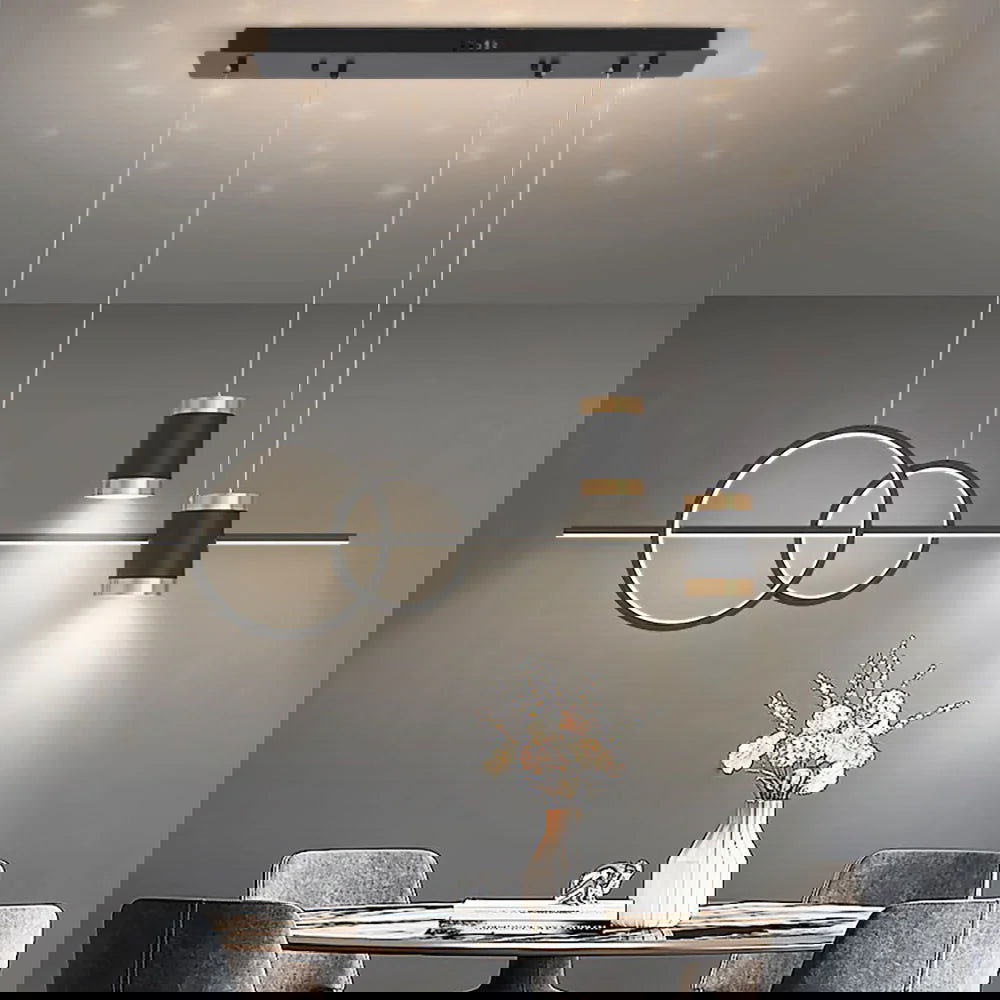 Modern Black Kitchen Island light Geometric Starry Hanging Light - 