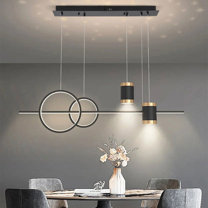 Modern Black Kitchen Island light Geometric Starry Hanging Light - 