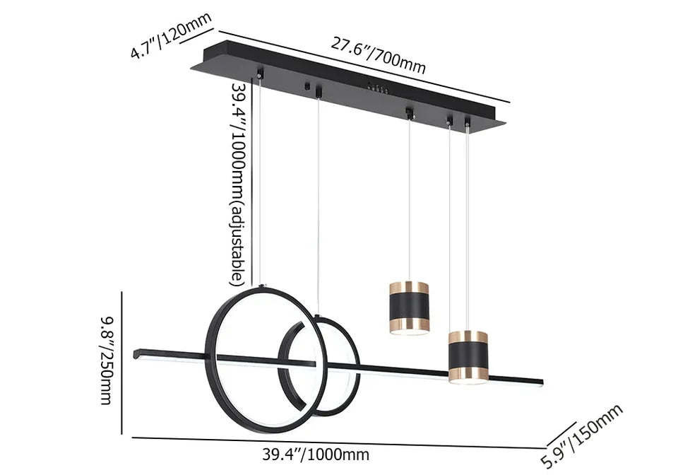 Modern Black Kitchen Island light Geometric Starry Hanging Light - 