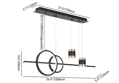Modern Black Kitchen Island light Geometric Starry Hanging Light - 