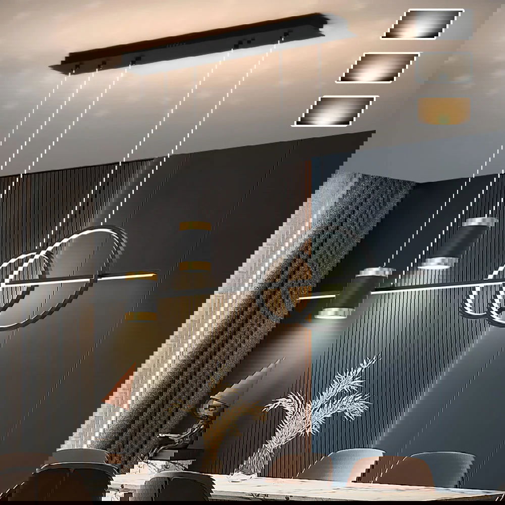 Modern Black Kitchen Island light Geometric Starry Hanging Light - Homary