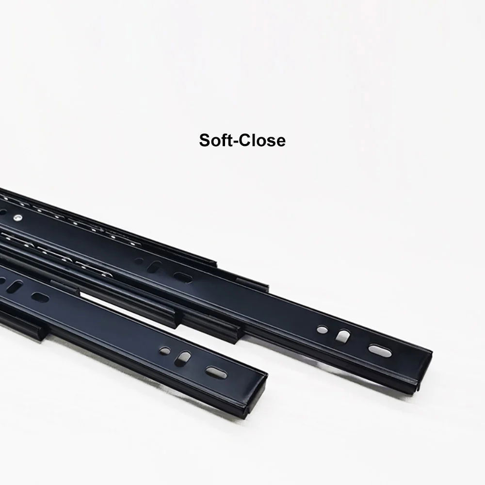 Modern Black Wood Retracted & Extendable TV Stand with 3-Drawer Up to 3048mm - 