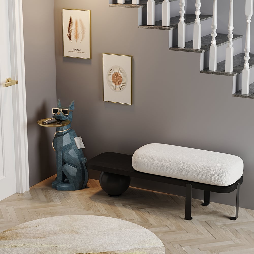 Modern Blue Sculpture Side Table Tray with Tissue Storage End Table - 