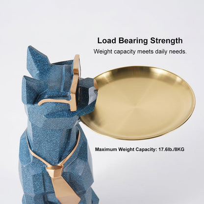 Modern Blue Sculpture Side Table Tray with Tissue Storage End Table - 