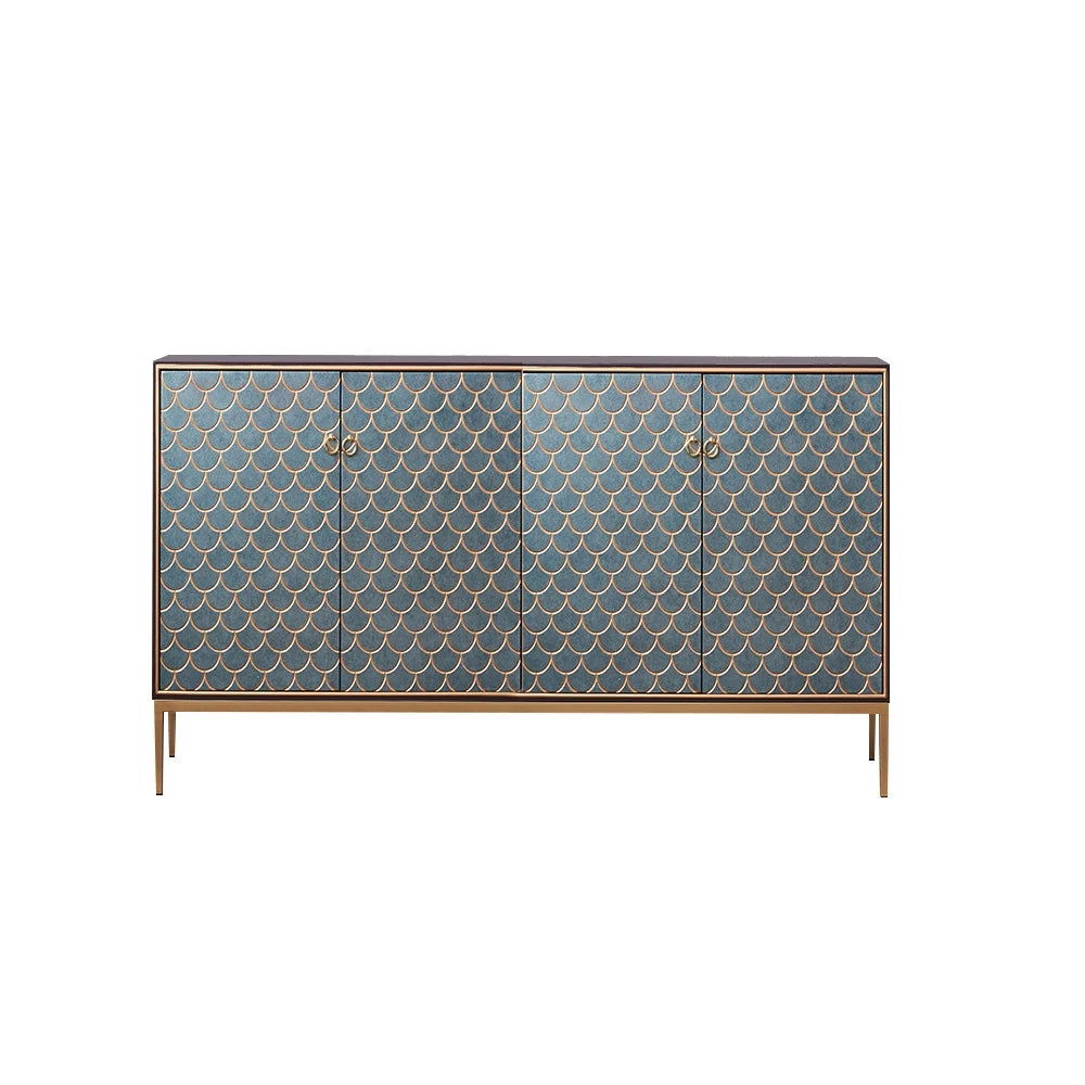 Modern Cabinet Scale Patterned Sideboard Buffet with Doors & Shelves in Large - 