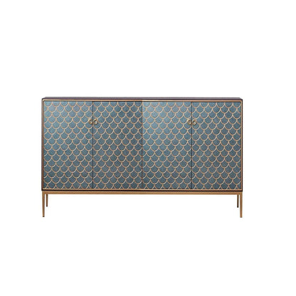Modern Cabinet Scale Patterned Sideboard Buffet with Doors & Shelves in Large - 
